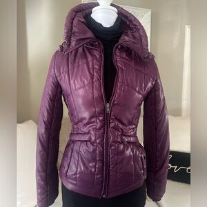 AMERICAN RAG CIE Women's Purple Plum Magenta Puffer Jacket Size S